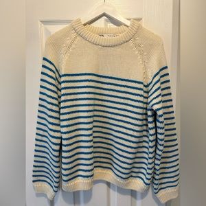 Zara knit sweater blue stripes